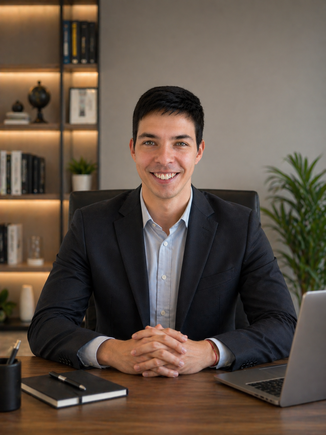 Portrait of Roman Puhachov in a professional portfolio layout